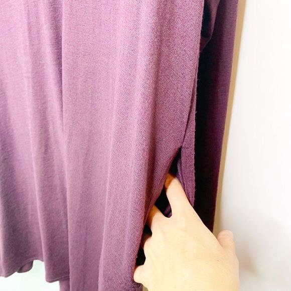 Wilfred Free Womens Purple Long Sleeve Straight Hem V Neck Shift Dress Size L - Picture 4 of 8